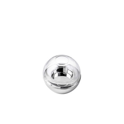 La Mode A ALM-664, 5-1/4'' Candle Holder w/Glass Top, Stainless Steel Hurricane Candleholder with Clear Lid, Votive Jar Candle Holder