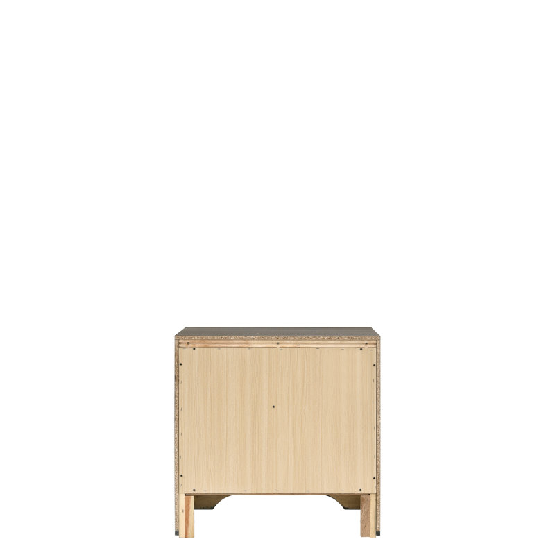 Table de chevet grise avec finition texturée et options de rangement pratiques, Gris