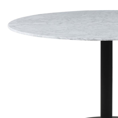 Ebern Designs Round Dining Table in White and Black | Wayfair