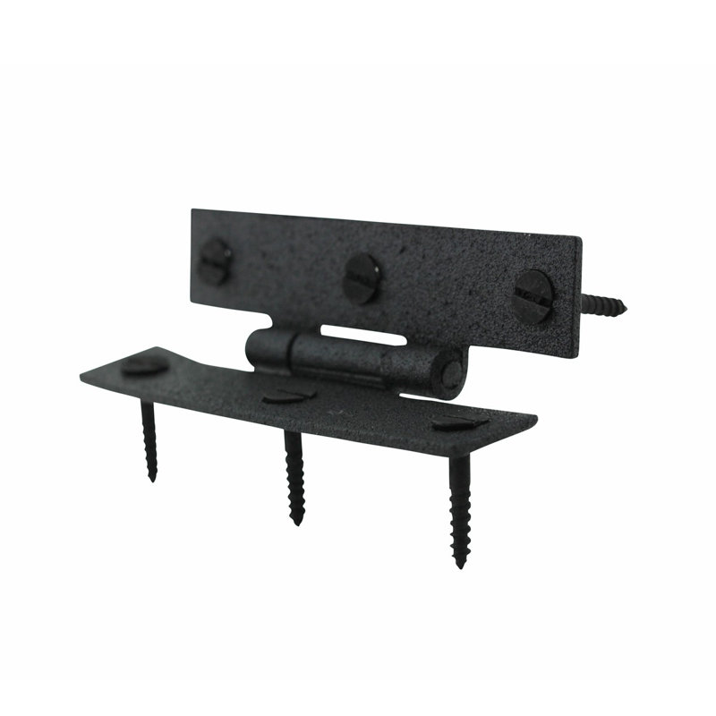 Black Wrought Iron 3'' H Flush Cabinet Hinges with Hardware