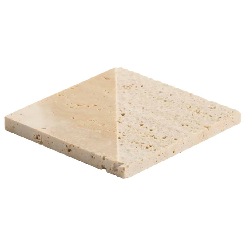 Trevino Carved 4x4 3D Unfilled Polished and Honed Travertine Stone Tile