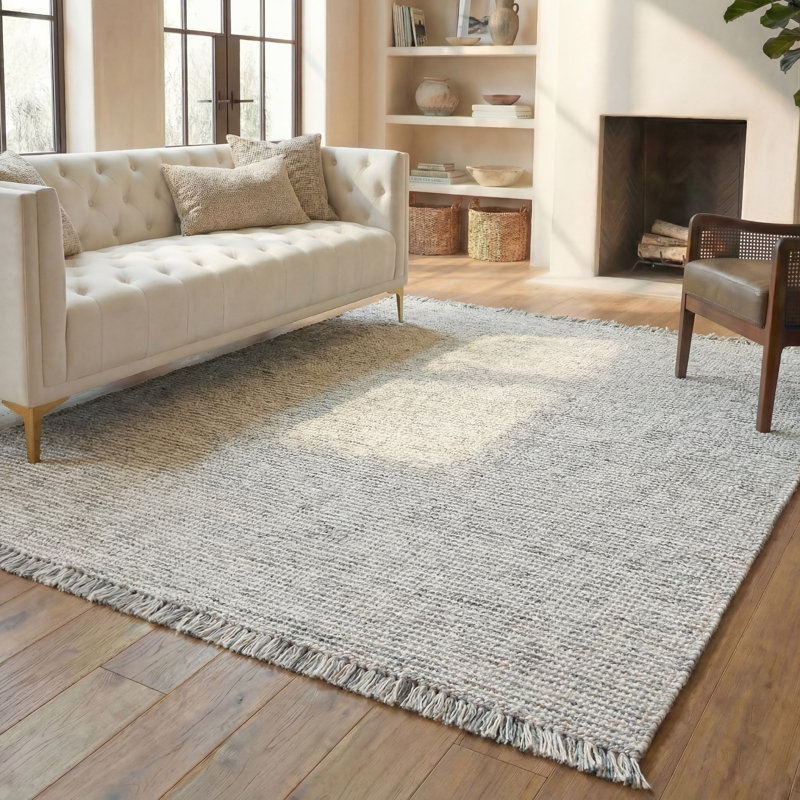 Tapis vert sauge / ivoire Kata 902, Rectangle 8 pi x 10 pi