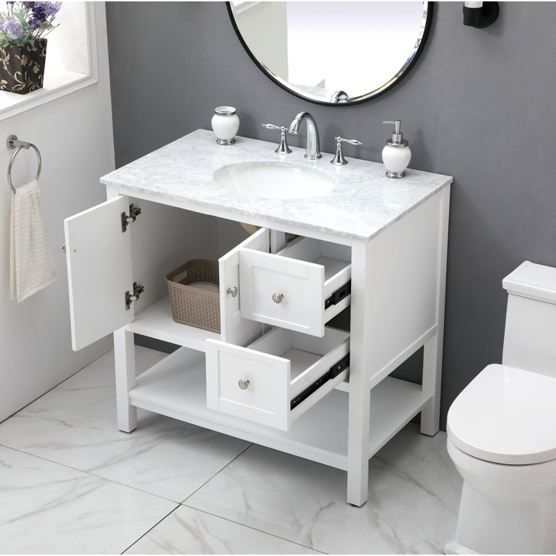 Ensemble de meuble-lavabo simple 36 po Amyra, Blanc
