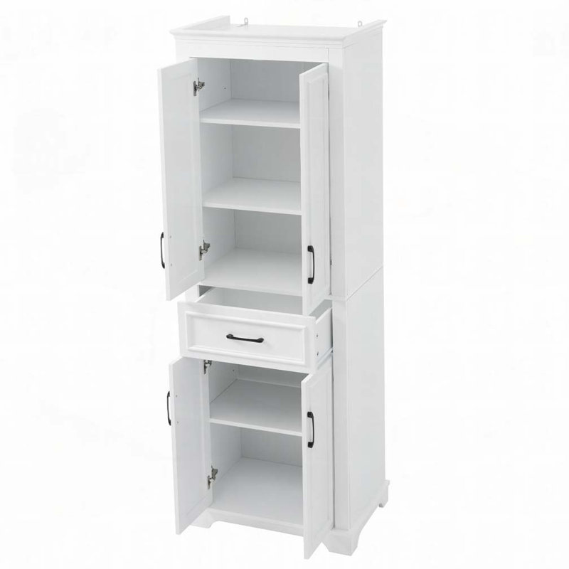 Armoire à linge de salle de bain autoportante 71 po avec tablettes réglables H 71 po