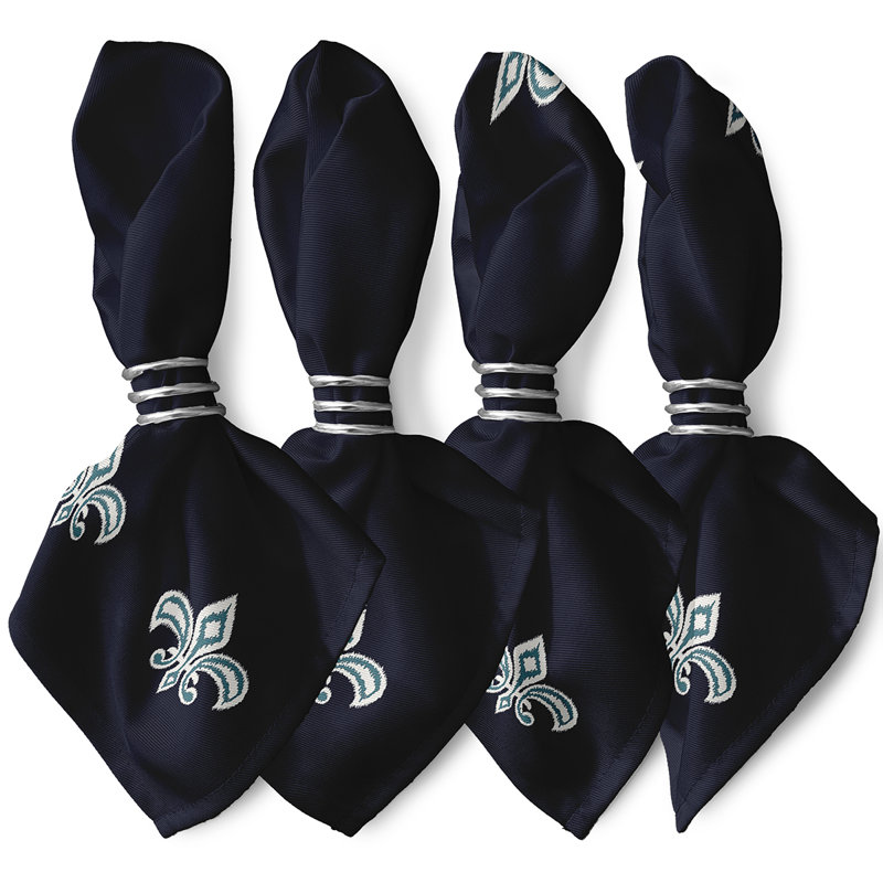 Cito Fleur de Lis Napkins, Navy