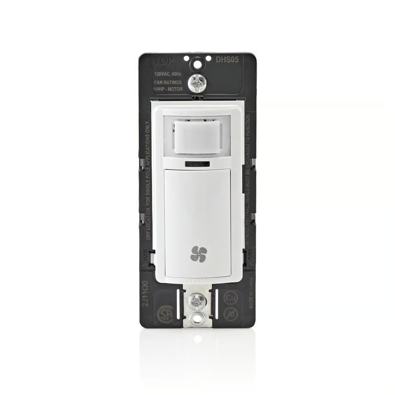 Leviton Decora 5 Amp Single Pole Single Pole Humidity Sensor/Fan Control Watthite 1 Pack