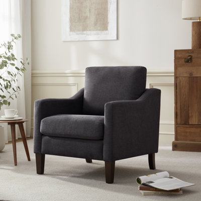 Upholstered Armchair with Solid Wood Legs