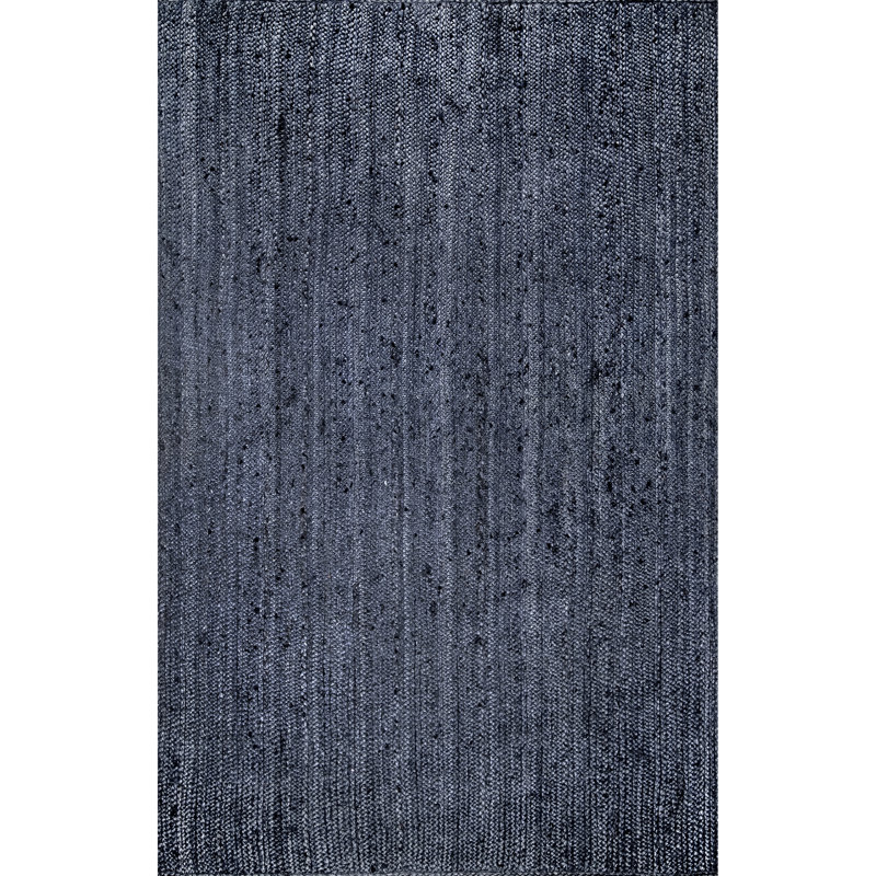 Berowalt Farmhouse Handmade Tufted Jute Navy Rug, Rectangle 2' x 3'