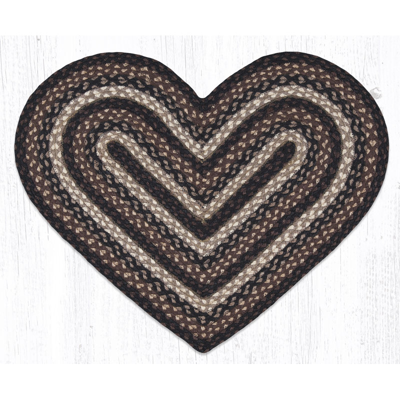  Mocha/Frappuccino Oval Braided Rug Handwoven Jute, Novelty 1'8" x 2'6"