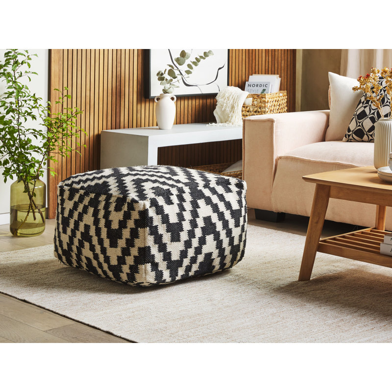 Claymore 56cm Wide Square Geometric Pouffe Ottoman