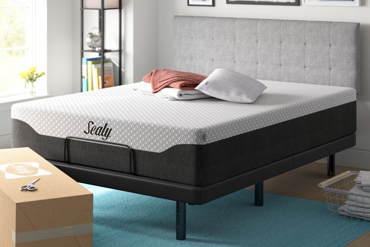 adjustable bed with a memory foam mattress