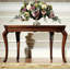 Ornate Curved-Top Console Table with Cabriole Legs-80387032