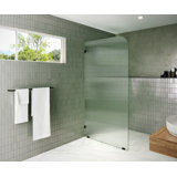 Aurora 40 in. x 78 in. Fully Frameless Fluted Radius Single Fixed Shower Panel
