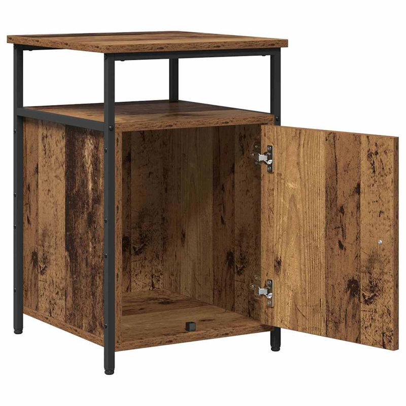 Bedside Cabinet Engineered Wood, Black Oak
