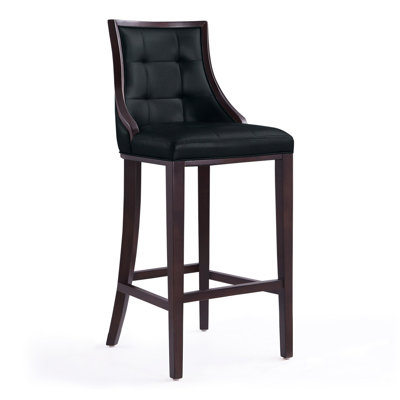 Upholstered Counter Stool with Solid Wood Frame