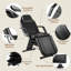 Fauteuil tatoo pour client, lit pour le visage avec tabouret hydraulique, table de massage Lash avec 2 plateaux, lit à cils noir polyvalent pour équipement de salon de beauté Spa, noir-845005213-845005212