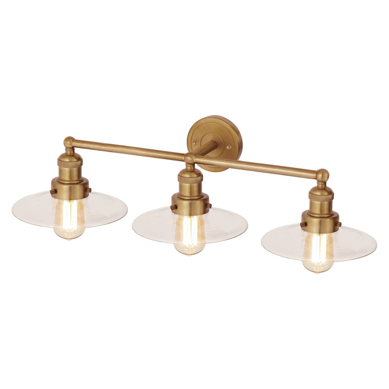 Éclairage pour salle de bain 3 lumières English Brass, Laiton