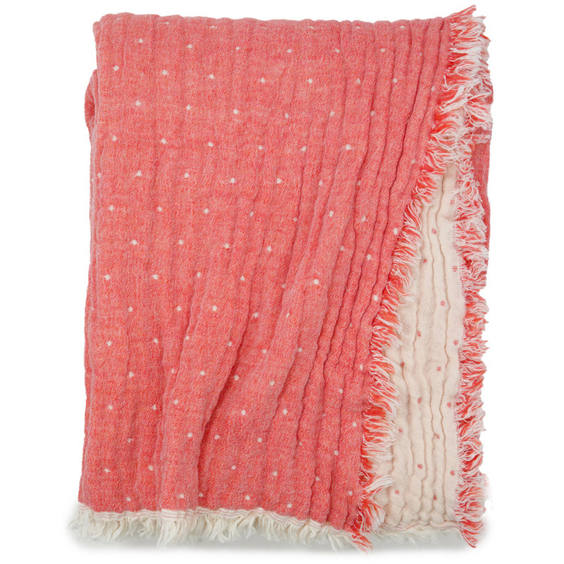 Cozi Throw, Coral/Natural