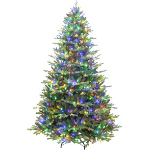 Fraser Hill Farm 7.5-ft. Jingle Pine Artificial Christmas Tree with  Multicolor LED Lights and Remote