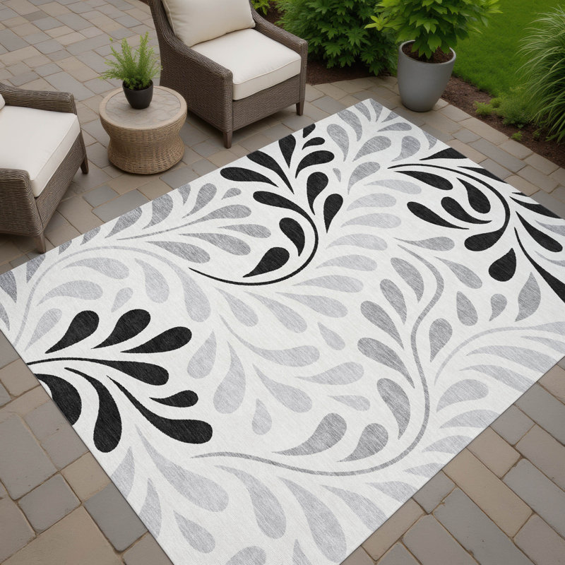 Machine Washable Indoor/Outdoor Chantille ACN2411 Botanical Rug, Rectangle 2'6" x 3'10"