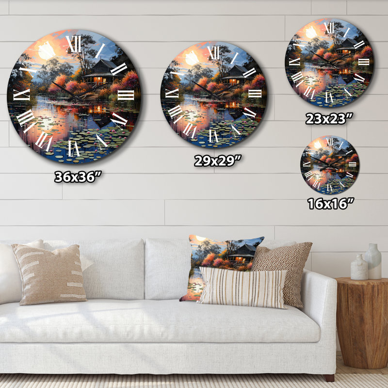 Horloge murale Lakehouse Shades of Tranquility, Moyenne