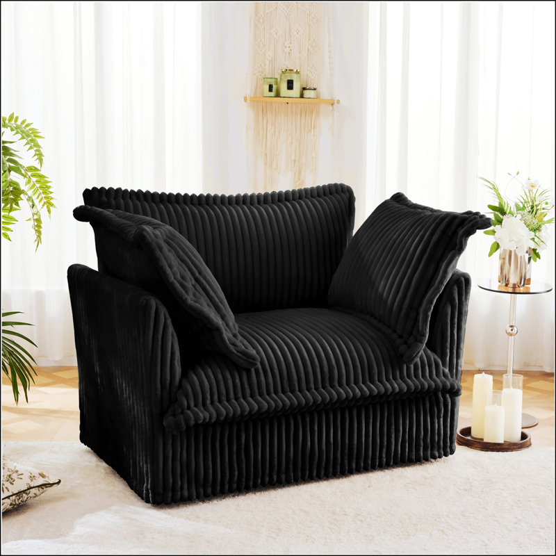 Slip-Covered Armchair With Generous Back Cushion And Toss Pillows, Single Deep Seat For Ultimate Comfort And Relaxation