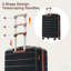 Ensemble de 6 valises rigides avec serrure TSA, sac de voyage extensible et trousse de toilette imperméable pour tous les besoins de voyage-130173564-130173567