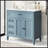 36 Inch Blue Bathroom Vanity With Ceramic Sink, Solid Acacia Wood Frame, MDF Board, And Ample Storage Drawers