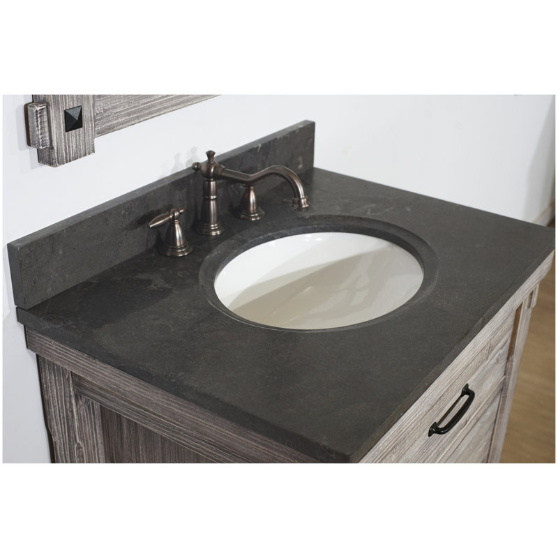 Zakrzewski 31'' Single Bathroom Vanity with Stone Top, Limestone