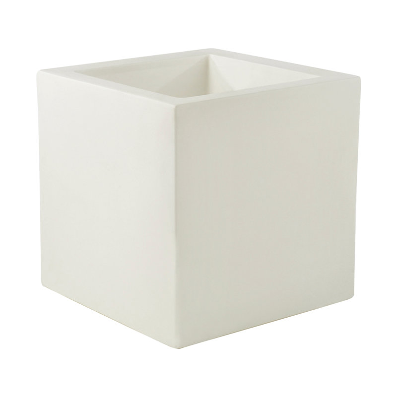 Nano Resin Pot Planter, 7" H x 7" W x 7" D, White