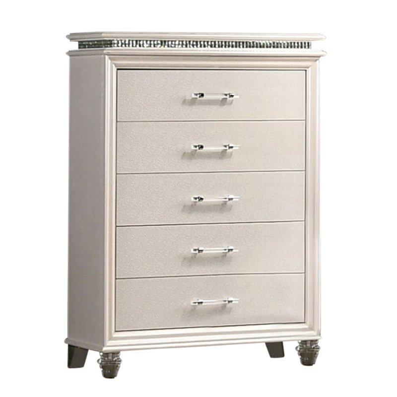 Commode 5 tiroirs Belliveau, Blanc perle