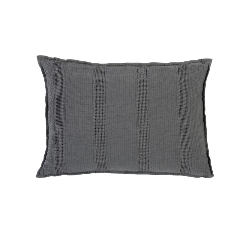 Nantucket Gray/White/Midnight Cotton Piece King Sham, King, Midnight