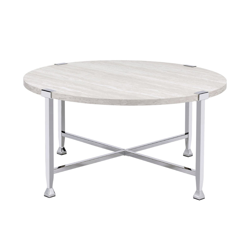 Table basse ronde avec cadre en métal