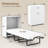 Murphy Bed Cabinet with Mattress & Lockable Wheels, Folding Bed for Small Space White & Black