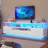 Tv Stand For Tvs Up To 70" With 6 Storage Drawers And Rgb Led Lights, Pu Finish Drawer-1287690441