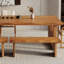 62.99" Brown Rectangular Solid Wood Dining Table-704886943