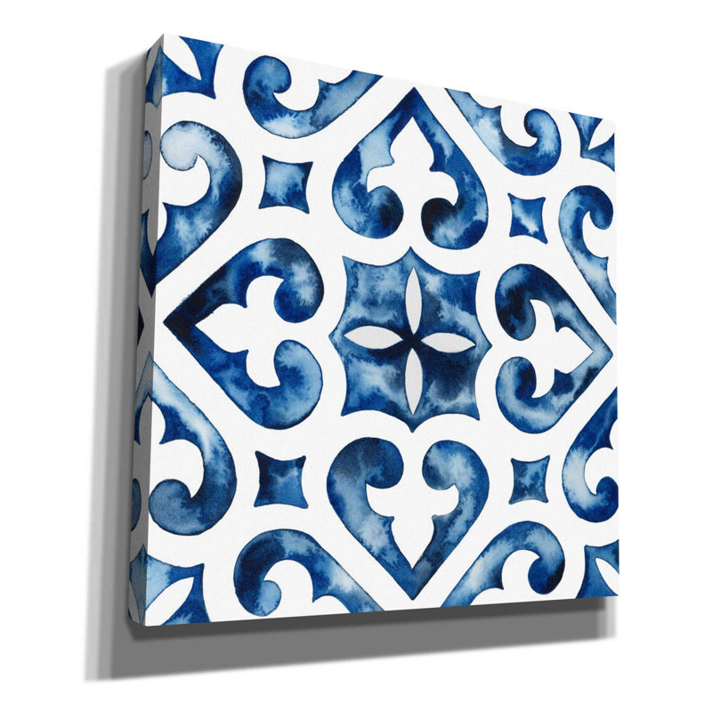 One Allium Way® «Cobalt Tile VI» par Grace Popp, H 37 po x l 37 po x P 1,5 po