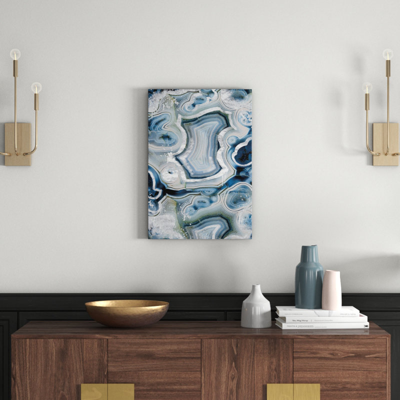Sterling Sapphire Geode - Wrapped Canvas Print, 66.04 cm H x 45.72 cm W x 1.91 cm D