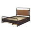 Grand lit plateforme en bois avec rangement, 2 tiroirs spacieux et un lit gigogne gigogne T-XL-265279577