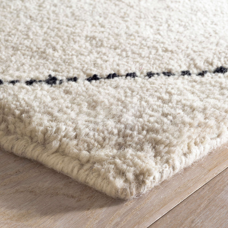 Tapis noir en laine noué à la main Numa, Rectangulaire 2 pi x 3 pi