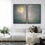 «Misty Birch Forest with Rising Moon», reproduction d'art sur toile encadrée pour chambre principale, 2 pièces-124932489-124932492
