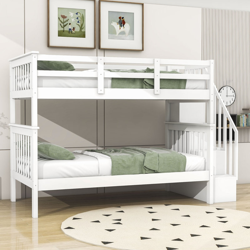 Abruscato Kids Twin Over Twin Bunk Bed, White