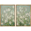 Soft White Floral Meadow in Green Tones Wall Art Decor Framed On Canvas 2 Pieces Print-125120155-125120154