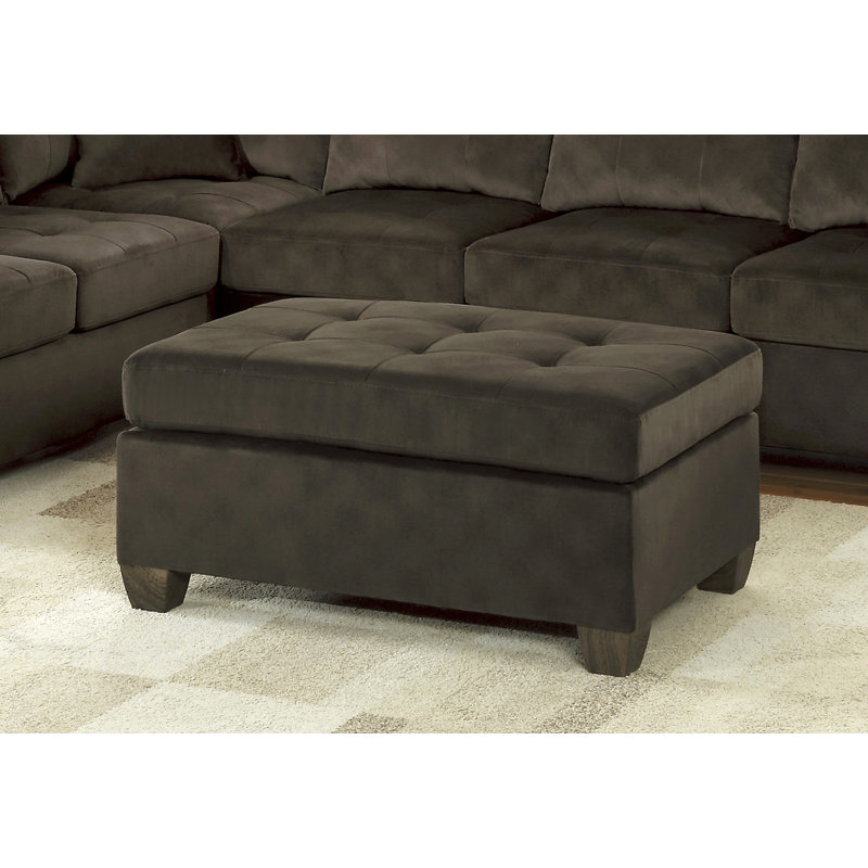 1 repose-pieds capitonné en microfibre, Brun