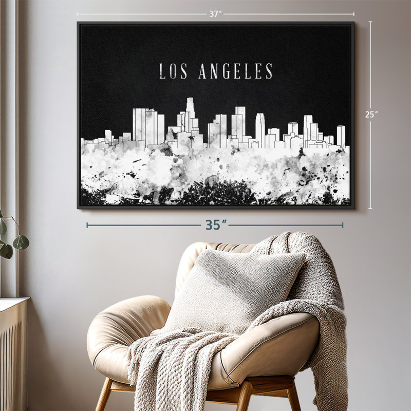"LA Skyline BW", H 25 po x l 37 po