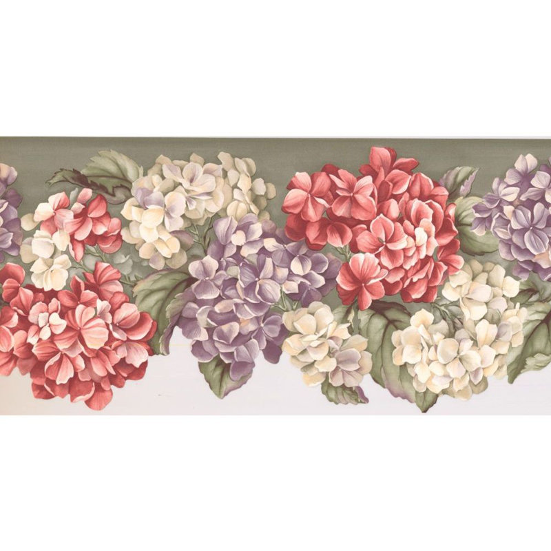 Bordure de papier peint floral L 15 pi x l 9,5 po Hanah, Vert