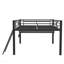 Lit mezzanine avec bureau, DEL et rangement Gaming Mid, parfait pour les chambres de personnes et peu encombrant