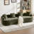 Curved Loveseat, Small Chenille Sofa With 3 Pillows, Deep Seat Couch For Apartment, Living Room, No Assembly Needed-673430662
