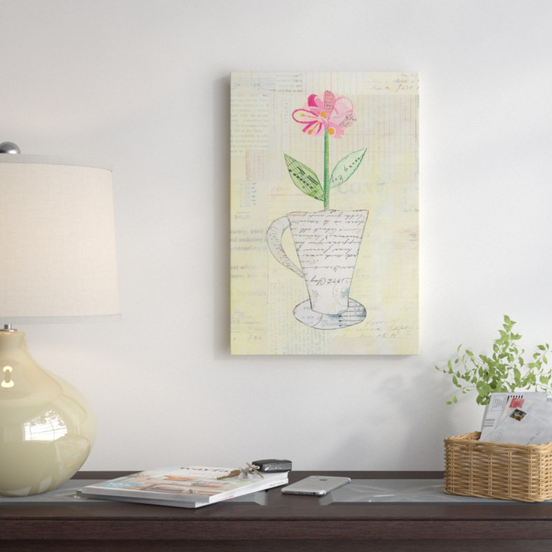 «Teacup Floral II», impression sur toile, H 12 po x l 8 po x P 0,75 po, Toile tendue, Non mat