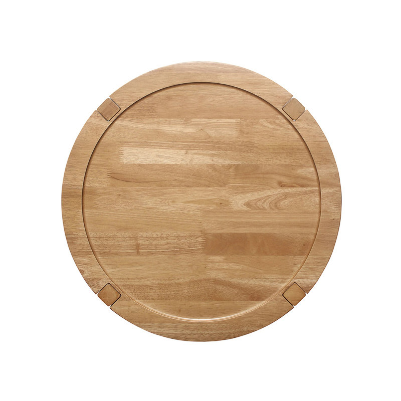 Table de bout ronde en bois avec tablette inférieure